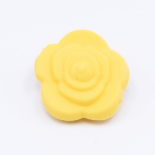 Yellow 20mm Rose Silicone Focal Beads