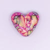macro view of a pile of 23mm Hot Pink Watercolor Heart Acrylic Bead