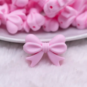 25mm Candy Pink Bow Knot silicone bead