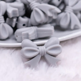 25mm Light Gray Bow Knot silicone bead