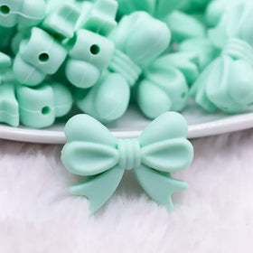 25mm Mint Green Bow Knot silicone bead