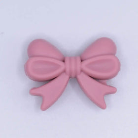 25mm Rose Pink Bow Knot silicone bead