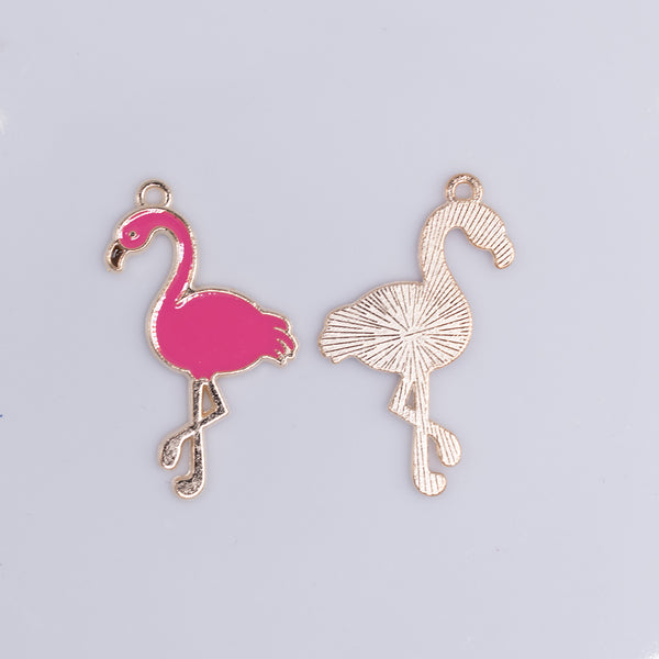 front view of a pile of Pink Flamingo Resin Pendant 30mm x 21mm