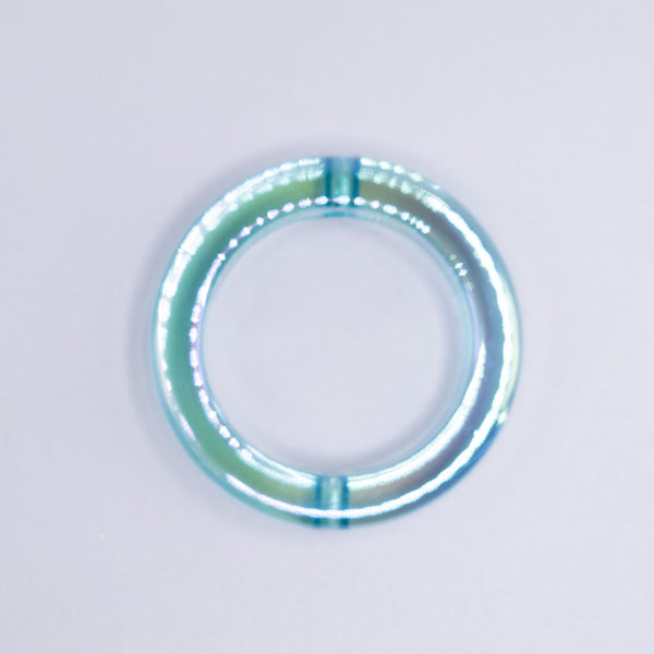 macro view of a 36mm blue Acrylic Round Ring Beads Accessory