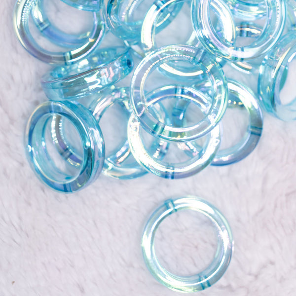 top view of a 36mm blue Acrylic Round Ring Beads Accessory