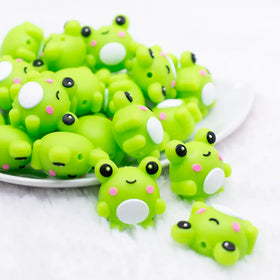 3D Green Frog silicone focal bead