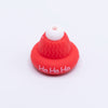 top view ofa pile of 3D Red Santa Hat silicone focal bead