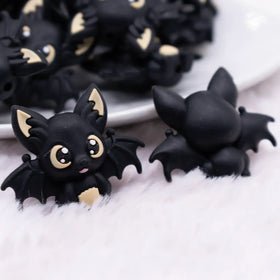 3D Black Bat silicone focal bead