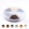 front view of a pile of 4mm Pearl Brown Hues Spacer Bead Kit - 650 spacer beads
