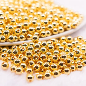 6mm Gold Acrylic Spacer Beads