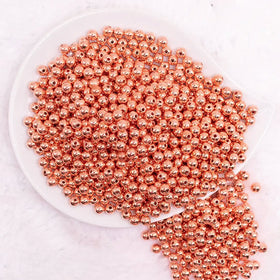 6mm Rose Gold Acrylic Spacer Beads