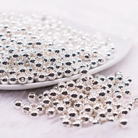 6mm Silver Acrylic Spacer Beads