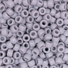 top view of a pile of grey 6mm x 9mm Acrylic Pony Beads