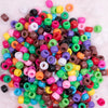top view of a pile of mixed 6mm x 9mm Acrylic Pony Beads