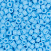 top view of a pile of pastel blue 6mm x 9mm Acrylic Pony Beads
