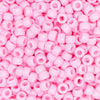 top view of a pile of pink 6mm x 9mm Acrylic Pony Beads