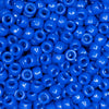 top view of a pile of royal blue 6mm x 9mm Acrylic Pony Beads