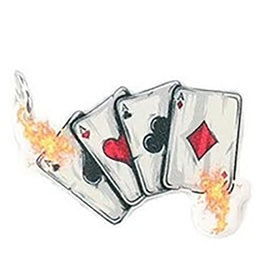 Flaming Aces Casino Charm - 36mm x 24mm