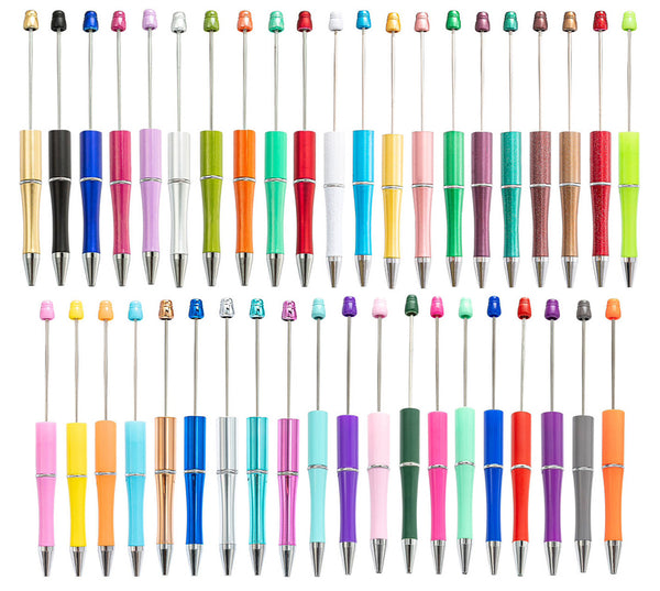 top view of a pile of DIY Beadable Plastic Pens - The Solids Collection