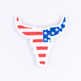 Patriotic Steer Horn Silicone Focal Bead Accessory