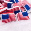 front view of a pile of American Flag Silicone Focal Bead Accessory