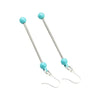 top view of a pair of aqua Beadable Earring Bars