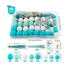 detailed view of a pile of Tassel and Silicone Variety Bead Pack with storage case- 60 Pieces