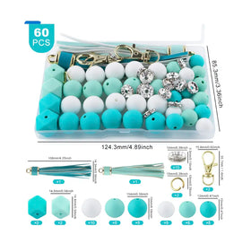 Tassel and Silicone Variety Bead Pack with storage case- 60 Pieces