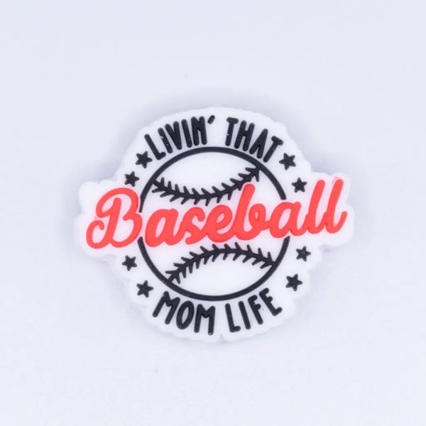 top view of a pile of Baseball Life silicone focal bead