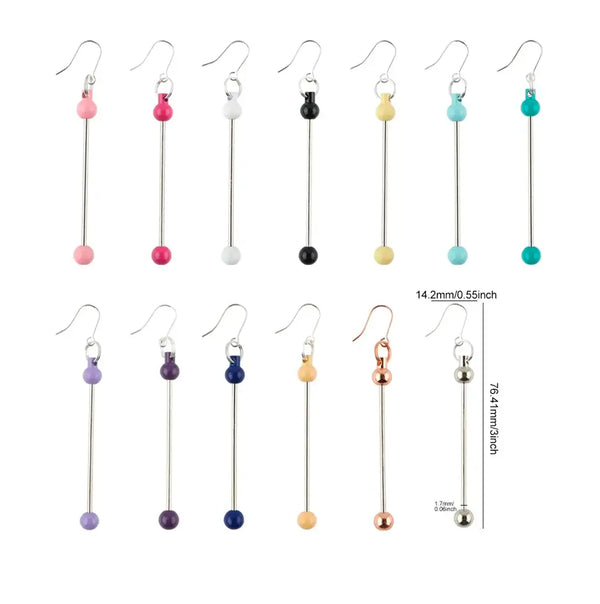 mixed colors Beadable Earring Bars