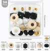 detailed view of a pile of Floral Silicone Variety Bead Pack with storage case- 34 Pieces