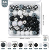 detailed view of a pile of Black and White Silicone Variety Bead Pack - 64 Pieces