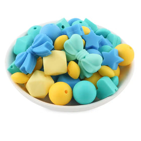 Bow Silicone Variety Bead Pack - 63 Pieces