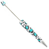 top view of a blue leopard print DIY Plastic Beadable Pens - The Printed Collection