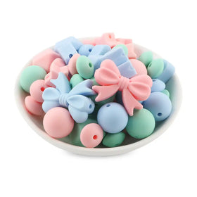 Bow Silicone Variety Bead Pack - 63 Pieces