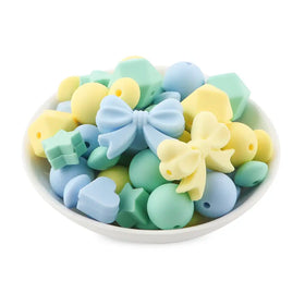 Bow Silicone Variety Bead Pack - 63 Pieces