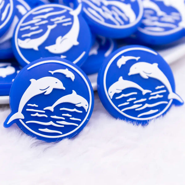 close up view of a pile of Dolphins Silicone Focal Bead Accessory