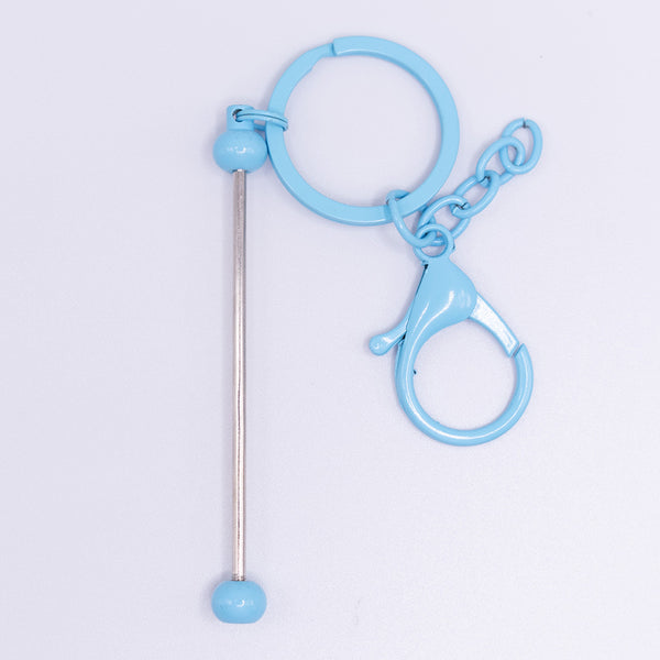 top view of a Blue Beadable Keychain Bars - 1 & 5 Count
