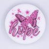 top view of Breast Cancer Hope Silicone Focal Bead Accessory