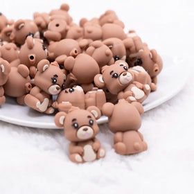 Brown Bear 3D Silicone Focal Bead Accessory