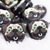 macro view of a Pug Silicone Focal Bead Accessory