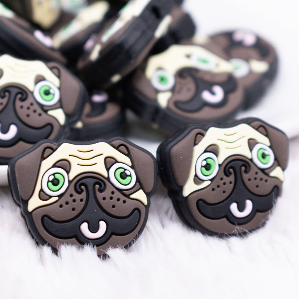 Pug Silicone Focal Bead Accessory