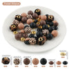 detailed view of a pile of Brown Animal Print Silicone Variety Bead Pack - 50 Pieces