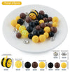 detailed view of a pile of 3D BumbleBee Silicone Variety Bead Pack- 45 Pieces