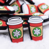 close up view of a pile of Christmas Coffee Silicone Focal Bead Accessory