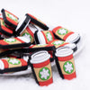 front view of a pile of Christmas Coffee Silicone Focal Bead Accessory