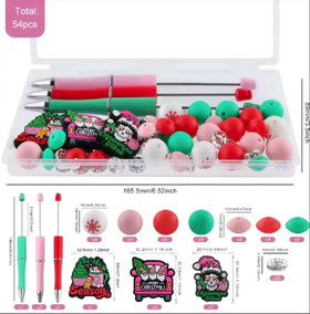 Christmas themed Beadable Pen Kit - 54 Pieces