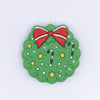 top view of a pile of Christmas Wreath Silicone Focal Bead Accessory