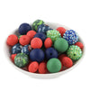 front view of a pile of Christmas Silicone Variety Bead Pack- 40 Pieces