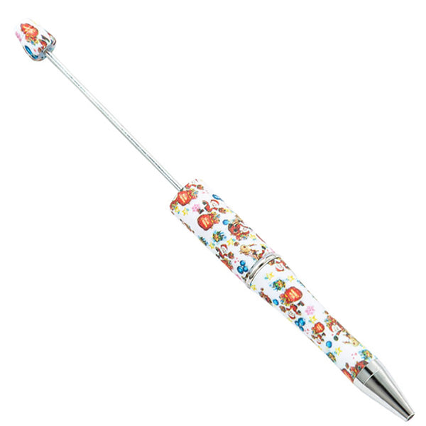 top view of a christmas print DIY Plastic Beadable Pens - The Printed Collection